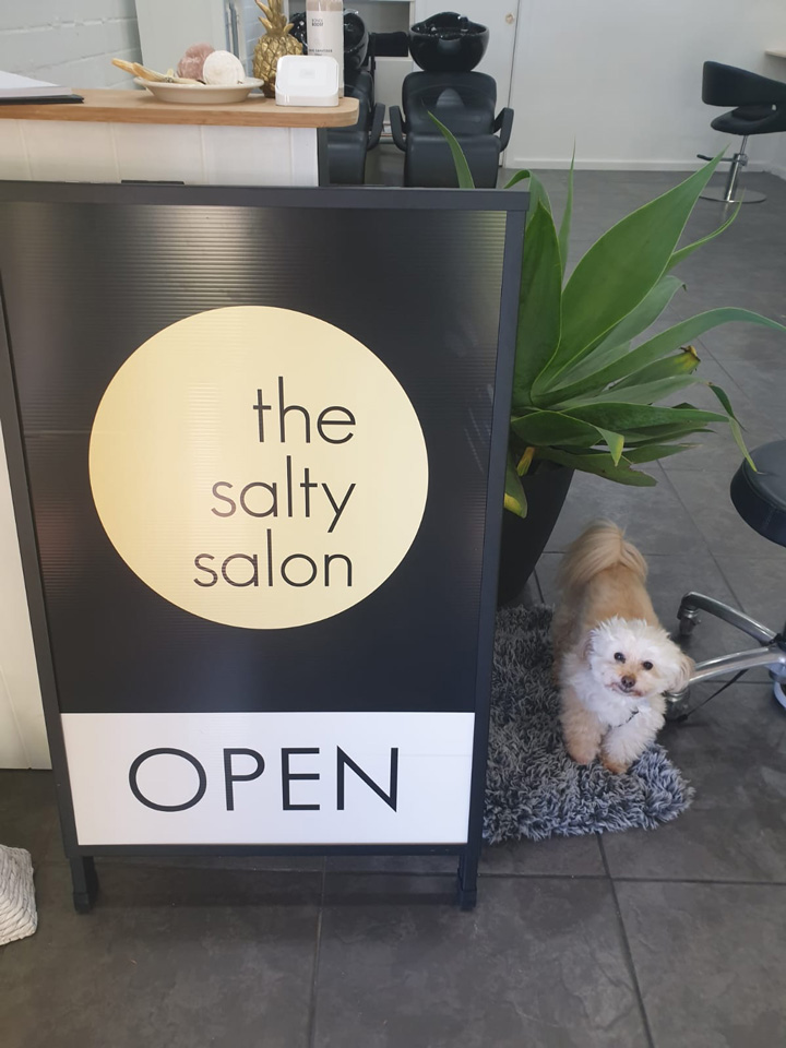 The Salty Salon Management team and apprentice